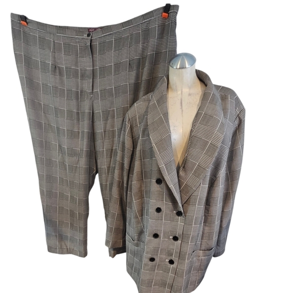 Jessica London Size 30 Plaid Blazer and Pants Set 2 Piece - Picture 1 of 8